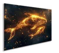 Whale Diamond Art Kit for Adults, Gold 5D Diamond Painting Kits, Diamonds Rhinestone Cross Stitch Crystal Craft Paintin Picture Kit Mosaic Kits for Adults Gem Art Paintings for Home Wall Decor 50x70CM