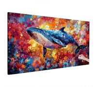 Whale Diamond Art Kits Adults, 5D Diamond Painting Abstract 2025 Design New, Square Full Drill Crystal Art Kit, DIY Cross Stitch Painting Set for Gifts and Christmas Home Room Decor 220x100cm S-70