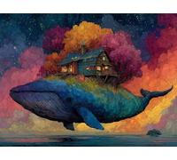 Whale Diamond Art Kits Adults, Diamond Painting Dream Dimond Art 5D DIY Full Round Drill Crystal Embroidery Cross Stitch Crafts Crafts for Adults, Home Room Decor, Gifts 24x18 Inch -zjn250113C