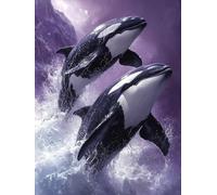 Whale Diamond Painting Kits for Adults, Pattern Animal Diamond Art 5D DIY Full Square Drill Gem Crystal Art Kits Crafts for Adults, Home Room Decor, Bedroom Decor, Gifts for Women 80*110CM -yym2507SD