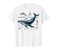 Whale Dolphin Octopus Fish Sea Life Design T-Shirt