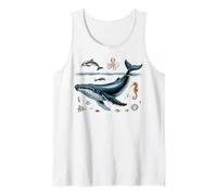 Whale Dolphin Octopus Fish Sea Life Design Tank Top