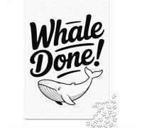 Whale Done! Pun Illustration 1000 Piece Jigsaw Puzzle, 38x26cm/1000pcs, for Adults, Quiet Home Activity, Relaxing Indoor Time And Time at Home