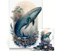 Whale Enchanted Forest 1000 Piece Jigsaw Puzzles for Teenagers Jigsaw Brain Activity Time Well Spent Neat Edges (38x52cm)