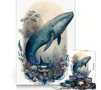 Whale Enchanted Forest 1000 Piece Jigsaw Puzzles for Teenagers Jigsaw Brain Activity Time Well Spent Neat Edges (38x26cm)