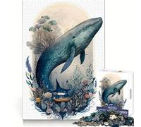 Whale Enchanted Forest Jigsaw for Teenagers 1000 Pieces Mind Recall Soft Distraction Firm Interlock Holiday Treat (50x75cm)