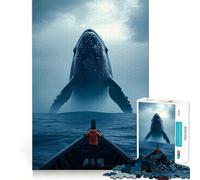 Whale Encounter at Sea 1000 Piece Jigsaws Creative Skill Toy Tight Lock No Loose Pieces Bonding Activity for Loved Ones (50x75cm)