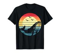 Whale Family Retro Vintage Ocean Beach Vacation Summertime T-Shirt