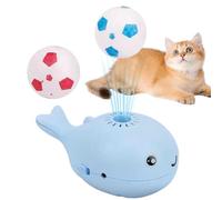 Whale Floating Ball Cat Toy, 2-in-1 Electric Blowing C-at Teasing T-oy, Electric Moving B-all Toys, Football T-oy Sports, Keep Cats Entertained Floating F-ootball Kitten Toys for Indoor C-ats
