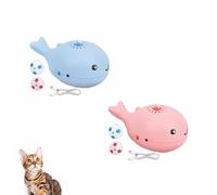 Whale Floating Ball Cat Toy,USB Rechargeable, Electric Floating Small Soccer Keep Kitten Entertained, Liberate your hands and bring happiness to your beloved pets (Blue+Pink)
