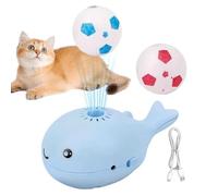 Whale Floating Ball Toy Electric Floating Blow Pipe Ball Toy, 2-In-1 Floating Football Cat Toys, Whale Blowing Balls Interactive Toys, Teasing Bauble With 2 Small Balls Rechargeable For Indoor Game