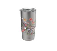 Whale Floral Illustration Botanical Ocean Artwork Stainless Steel Insulated Tumbler