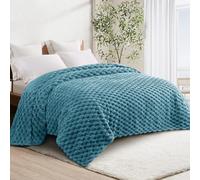 Whale Flotilla Double Size Blanket for Bed with Expanded 3D-Jacquard Pattern, 150X200 CM Fuzzy Soft Cozy Exquisite Blankets or All Season, Warm and Fluffy, Slate Blue