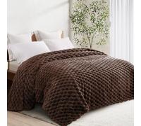 Whale Flotilla Double Size Blanket for Bed with Expanded 3D-Jacquard Pattern, 150X200 CM Fuzzy Soft Cozy Exquisite Blankets or All Season, Warm and Fluffy, Coffee