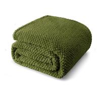 Whale Flotilla Extra Large Fuzzy Fleece Throw Blanket for Couch, 50x70 Inch Fluffy Warm Soft Jacquard Blankets for All Season, Lightweight and Cozy, Olive
