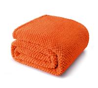 Whale Flotilla Extra Large Fuzzy Fleece Throw Blanket for Couch, 50x70 Inch Fluffy Warm Soft Jacquard Blankets for All Season, Lightweight and Cozy, Burnt Orange