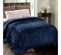 Whale Flotilla Flannel Fleece King Size Blanket for Bed, 230x264 CM | Navy Blue, Soft Fluffy Velvet Sofa Blanket with Decorative Vintage Pattern for All Season, Microfiber, Machine Washable