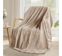 Whale Flotilla Flannel Fleece Throw Blanket for Sofa, 130x150 CM Soft Fluffy Velvet Sofa Blanket with Decorative Vintage Pattern for All Season, Warm and Lightweight, Champagne