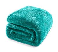 Whale Flotilla Fleece Queen Size Blanket for Bed, 220x240 CM Decorative Soft Fluffy Teal Blanket, Large Plush Thick Sofa Throw for All Season