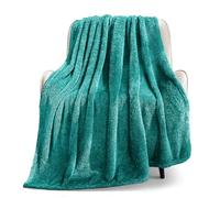 Whale Flotilla Fleece Throw Blanket for Bed, 130x180 CM Soft Fluffy Teal Blanket, Large Thick Plush Sofa Throw for All Season