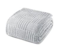 Whale Flotilla Fluffy Fleece Double Size Blanket for Bed, 150x200 CM Fuzzy Soft Cozy Exquisite Blankets with Decorative Jacquard Pattern for All Season, Warm but Lightweight, Light Grey