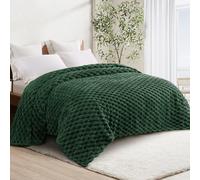 Whale Flotilla King Size Blanket for Bed with Expanded 3D-Jacquard Pattern, 230X264 CM Fuzzy Soft Cozy Exquisite Blankets or All Season, Warm and Fluffy, Emerald Green