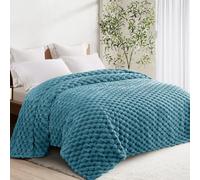 Whale Flotilla King Size Blanket for Bed with Expanded 3D-Jacquard Pattern, 230X264 CM Fuzzy Soft Cozy Exquisite Blankets or All Season, Warm and Fluffy, Slate Blue