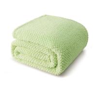 Whale Flotilla King Size Fuzzy Fleece Blanket for Bed, 230x264 CM Fluffy Warm Soft Jacquard Bed Blankets for All Season, Lightweight and Cozy, Light Green