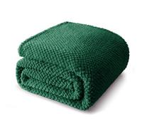Whale Flotilla King Size Fuzzy Fleece Blanket for Bed, 230x264 CM Fluffy Warm Soft Jacquard Bed Blankets for All Season, Lightweight and Cozy, Deep Green