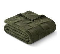 Whale Flotilla Knit Throw Blanket, Lightweight Cozy Breathable Throws for Summer, Simple and Stylish Knitted Decorative Blanket for Bed, Couch or Sofa, 130x150 CM, Olive