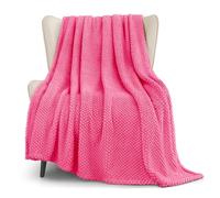 Whale Flotilla Large Fuzzy Fleece Throw Blanket for Sofa, 130x180 CM Fluffy Warm Soft Jacquard Blankets for All Season, Lightweight and Cozy, Hot Pink