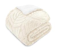 Whale Flotilla Sherpa Fleece King Size Blanket for Bed, 230x264 CM, Reversible Lightweight Blankets for All Season, Soft and Warm, White