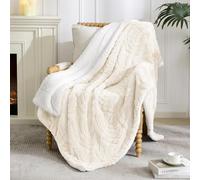 Whale Flotilla Sherpa Fleece Throw Blanket for Couch, Extra Large 130x180CM, Reversible Lightweight Blankets for All Season, Soft and Warm, White