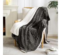 Whale Flotilla Sherpa Fleece Throw Blanket for Couch, Extra Large 130x180CM, Reversible Lightweight Blankets for All Season, Soft and Warm, Grey