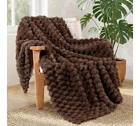 Whale Flotilla Throw Blanket for Sofa with Expanded 3D-Jacquard Pattern, 130x150 CM Fuzzy Soft Cozy Exquisite Blankets or All Season, Warm and Fluffy, Coffee