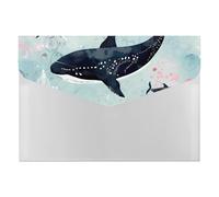 Whale Folder Water-Resistant Accordion Files Organizer Moisture-Proof Expanding File Folder Pockets Reusable Clear File Folders Files Bags Document Holder
