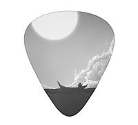 Whale Full Moon Printed Guitar Picks With Organizer Storage Box 0.46 0.71 0.96 Mm Includes Thin Medium Heavy For Bass Electric Acoustic Guitars Ukulele 12 Pack