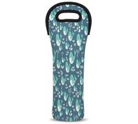 Whale Fun Theme Wine Bag Neoprene Bottles Carrier Tote Protector Reusable Single Bottle Gift Bags for Travel Picnic Party