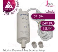 WHALE 24v Inline Booster Water Pump Caravan Motorhome RV Boat Horsebox GP1394