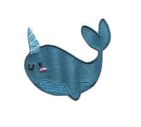 Whale Horn Pirates Animals - Iron on Patches Adhesive Emblem Stickers Appliques, Size: 2.2 x 2.01 inches