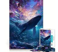 Whale in A Colorful Ocean Jigsaw Puzzle 1000 Recall Fun Play Advanced Laser Cutting Tech Holiday Indoor Entertainment Toy (38x52cm)