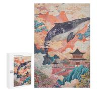 Whale in Chinese Landscape Painting Puzzle 1000 Teile Schwer Puzzle Spielzeug Lernspiel Impossible Herausforderungsspielzeug Für Erwachsene Kinder 1000 PCS