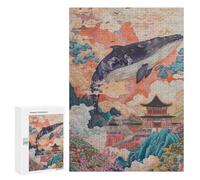Whale in Chinese Landscape Painting Puzzle 1000 Teile Schwer Puzzle Spielzeug Lernspiel Impossible Herausforderungsspielzeug Für Erwachsene Kinder 300 PCS