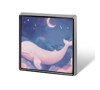 Whale in Clouds Square Lapel Pins Backpack Pin Cute Brooch Decoration Brooches for Women Men Fashion Button Badges for Hat Backpacks Purses Jackets Shirt Suit