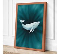 Whale in Convergence Canvas Wall Art Print 18x12 Inch