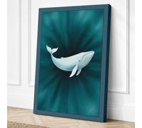 Whale in Convergence Canvas Wall Art Print 18x12 Inch