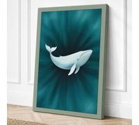 Whale in Convergence Canvas Wall Art Print 24x16 Inch