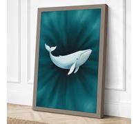 Whale in Convergence Canvas Wall Art Print 36x24 Inch