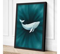 Whale in Convergence Canvas Wall Art Print 36x24 Inch