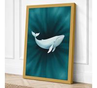 Whale in Convergence Canvas Wall Art Print 36x24 Inch